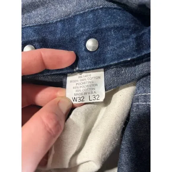 Vintage 60’s POINTER dark Blue Jean Low Back Detachable Bib Overalls medium